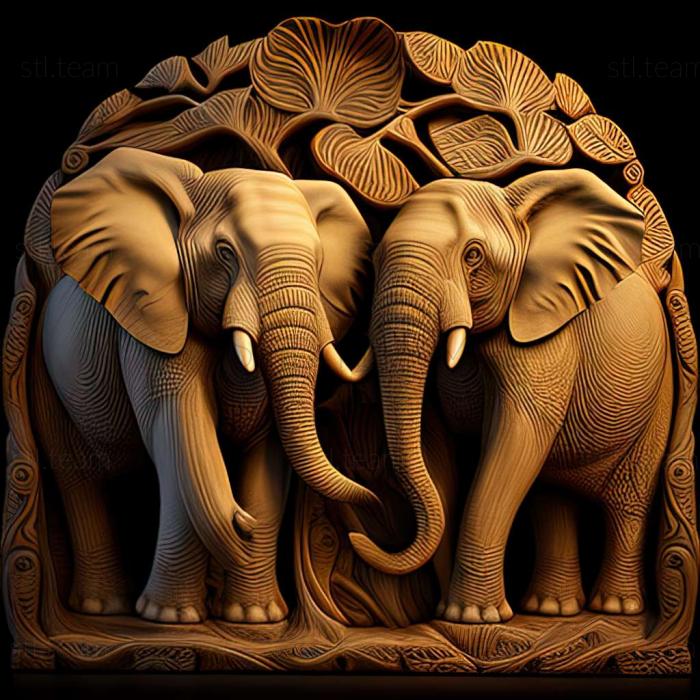 Знаменитое животное слонов Кастор и Поллукс